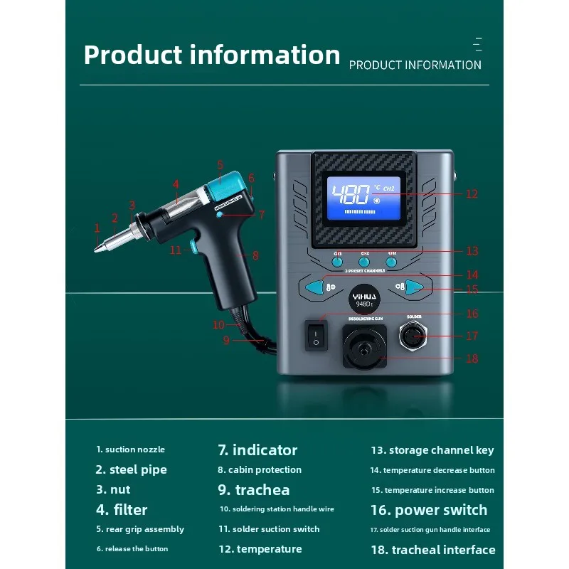 High Power Electric Tin Suctio - Desoldering Gun Vacuum Electric ulasan dan harga